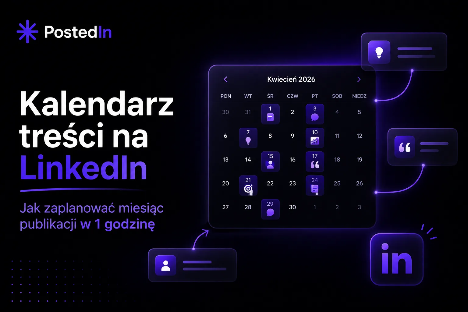 Kalendarz treści na LinkedIn – jak zaplanować miesiąc publikacji w 1 godzinę