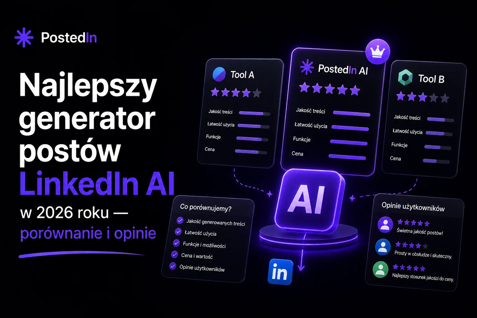 Najlepszy generator postów LinkedIn AI w 2026 roku — porównanie i opinie