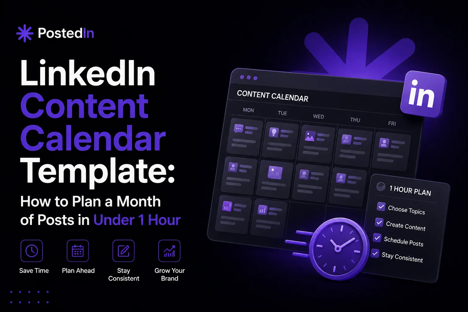 LinkedIn Content Calendar Template: How to Plan a Month of Posts in Under 1 Hour